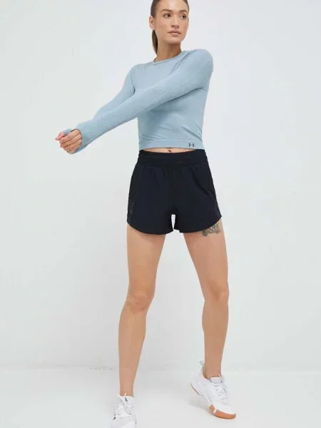 Kratke hlače za trening Under Armour Flex glatki visoki struk crna