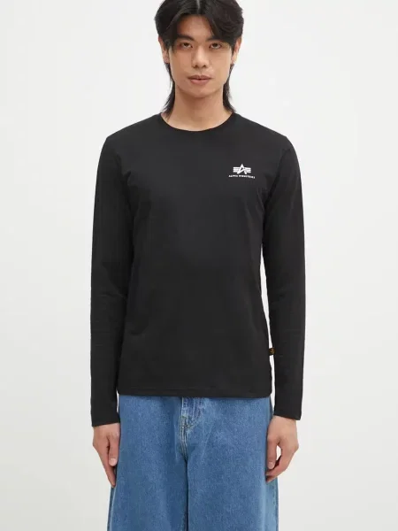 Tricou mânecă lungă Alpha Industries negru