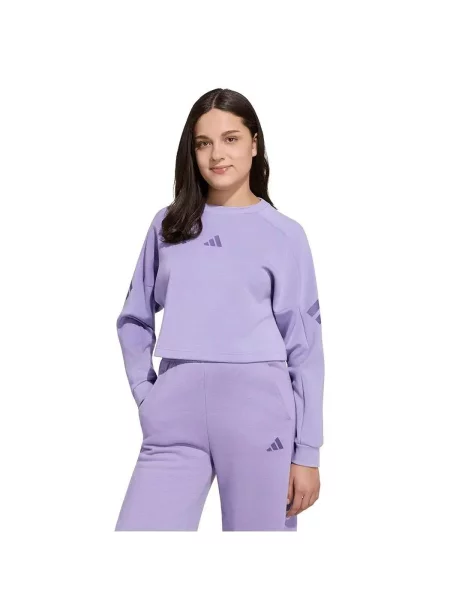 Bluza Adidas Sport Jg Fi 3S Crew Dzieci fioletowa