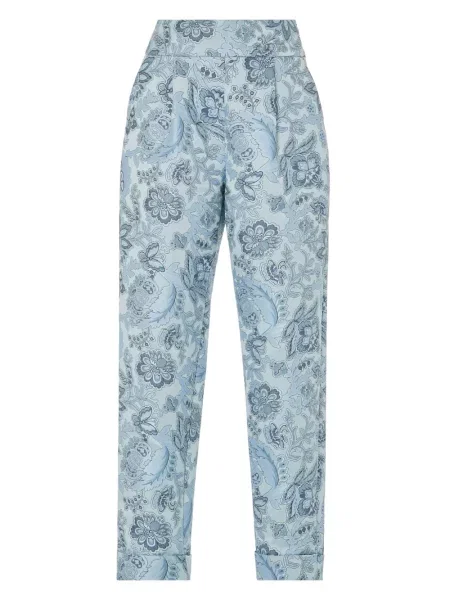 Pantaloni Temperley London cu model floral cu imagine albastru