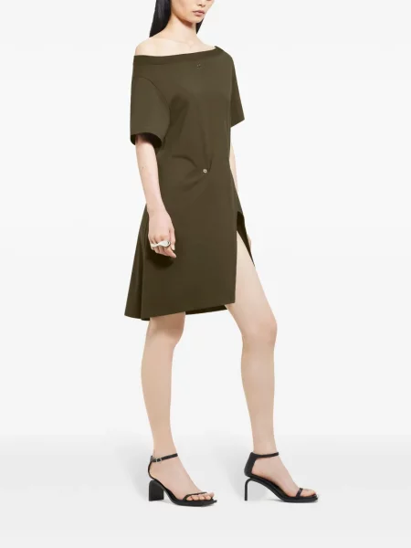Мини рокля Courreges с лодка декольте зелено