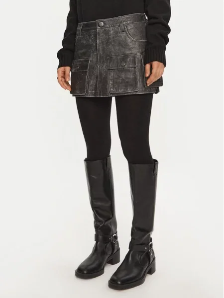 Usnjeno krilo One Teaspoon siva