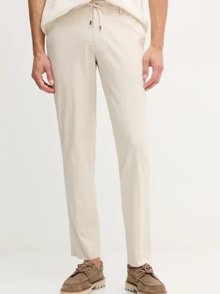 Kalhoty Hackett London přiléhavé béžová