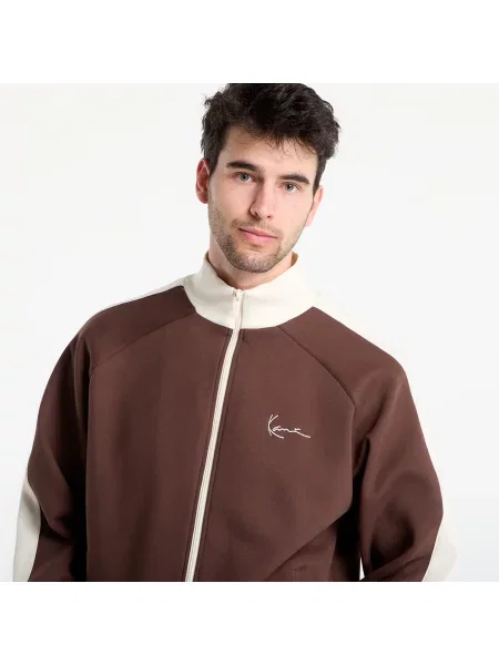 Φούτερ Karl Kani Signature Sidestripe Pique Trackjacket Brown M καφέ