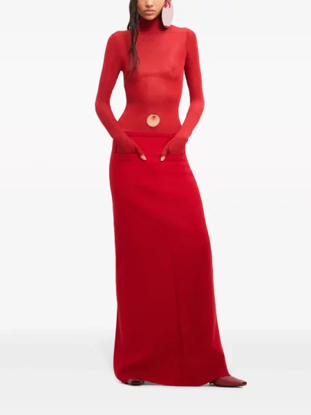 Vilnonis maxi sijonas Courreges raudona