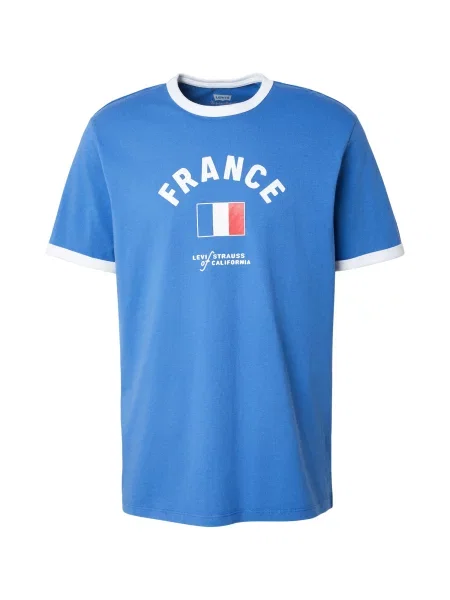 LEVI'S ® Tricou France  Ringer Tee azur / roșu alb