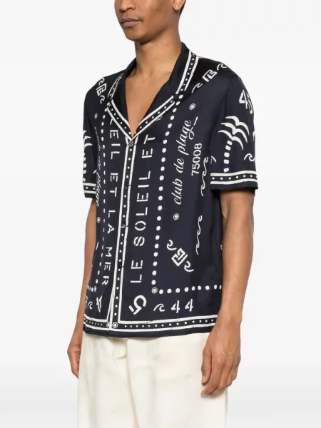 Cămașă Balmain cu imagine albastru