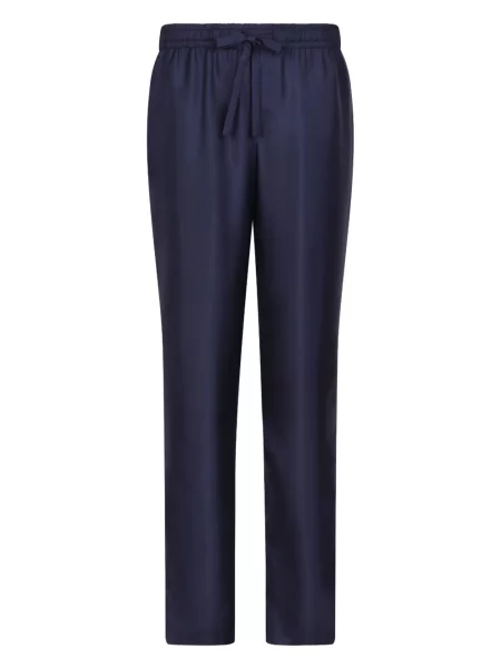 Pantaloni Dolce & Gabbana cu broderie de mătase albastru