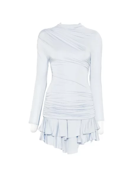 Rochie mini Self-portrait cu volane de costum mini albastru