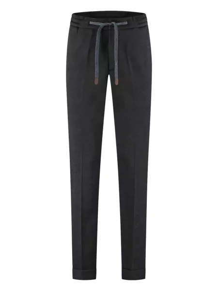 Vlněné pás kalhoty Marco Pescarolo černé