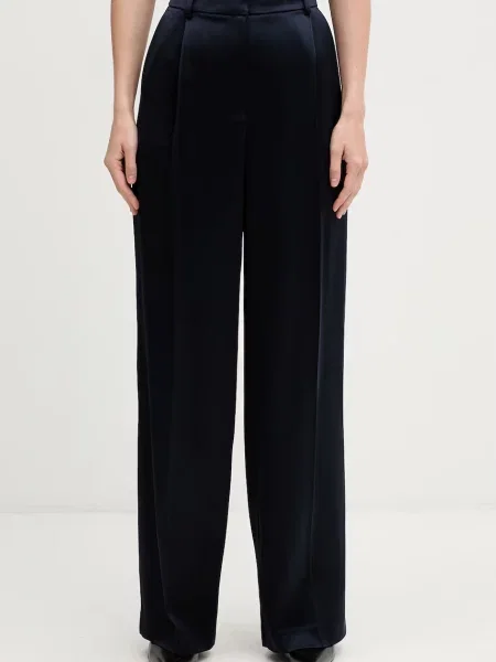 Anine Bing TRENT TROUSER NAVY pantaloni din vâscoză pentru femei marină