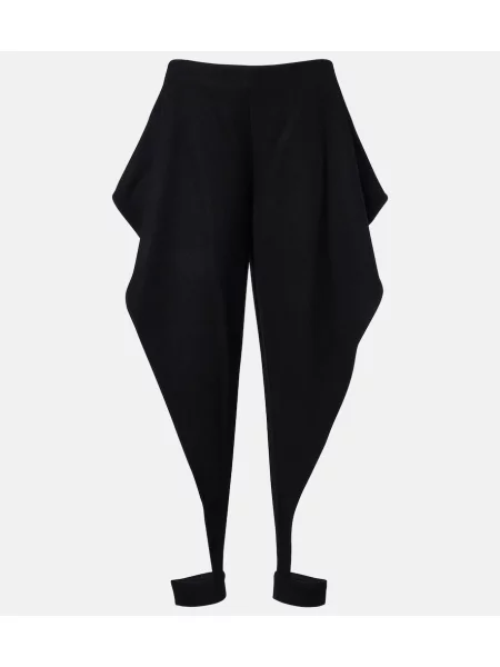 Pantaloni Alaïa de lână drapate negru