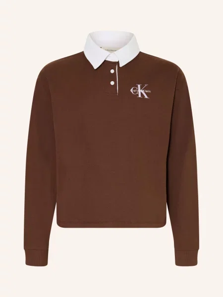 Calvin Klein Jerseyové Polo Tričko hnědá