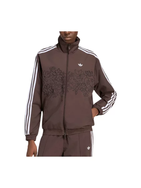 Kurtka Adidas w kwiatki brązowa
