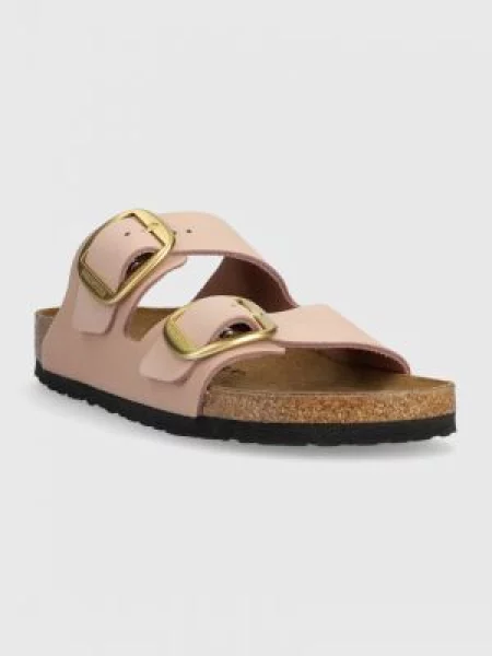 Natikače od nubuk kože Birkenstock Arizona Big Buckle ružičasta