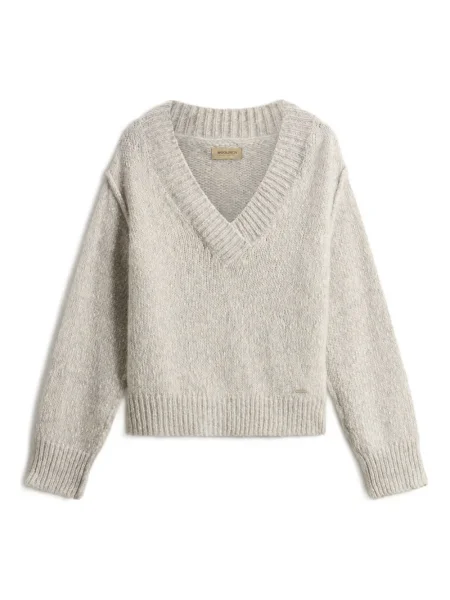 Pulover Woolrich cu decolteu în V gri