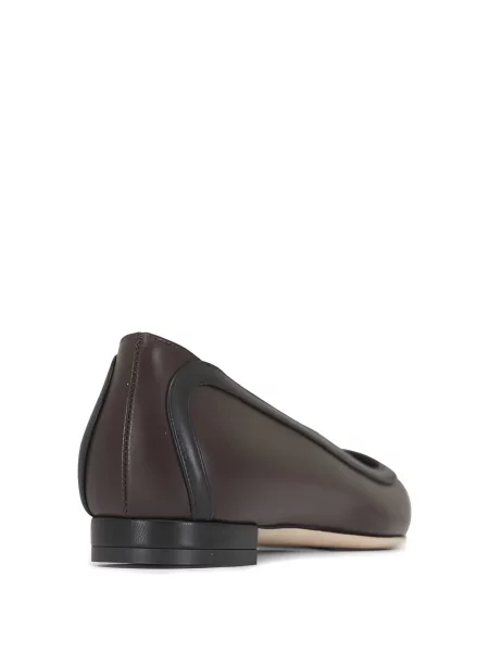 Pantofi cu toc Manolo Blahnik fără toc maro