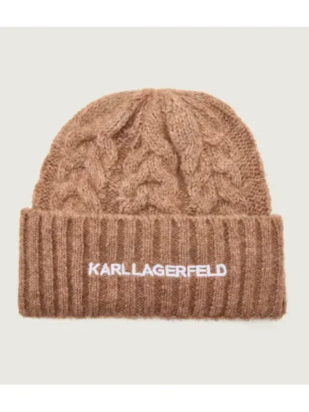 Karl Lagerfeld Căciulă k/essential cu adaos de lână bej
