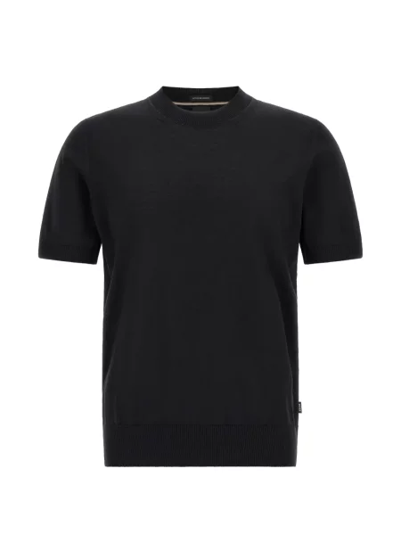 Scurt tricou Boss de lână negru
