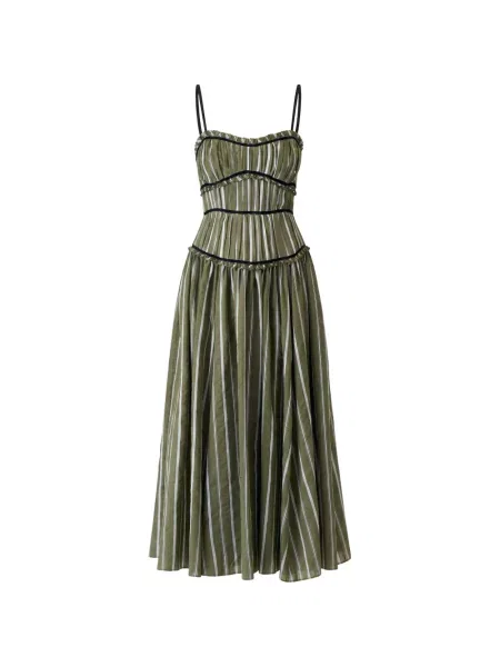 Rochie midi Cinq A Sept cu volane verde