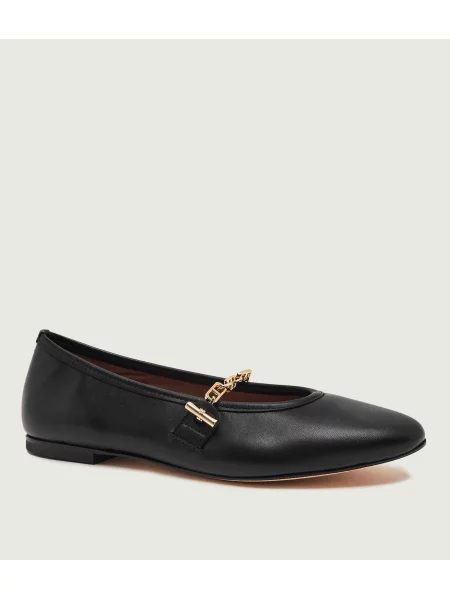 BOSS BLACK De piele balerini Mary Jane negru