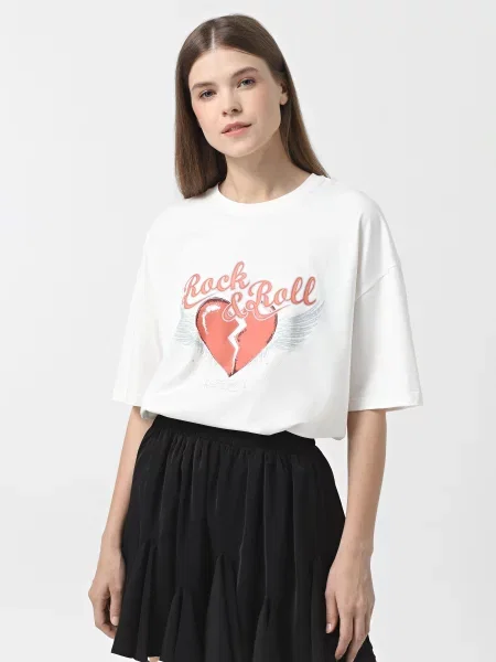 Футболка Braska молочний бавовна/еластан