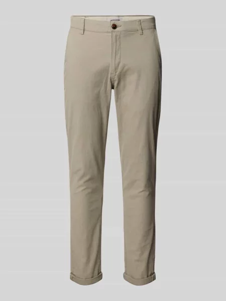 Spodnie materiałowe o kroju straight fit z mieszanki bawełny model ‘MARCO FURY’ Jack & Jones