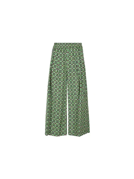 Weekend Max Mara spodnie szerokie high waist zielony