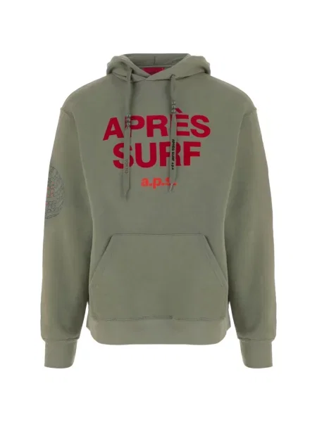 Hanorac cu glugă Après Surf cu imagine cu cordon verde