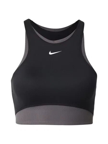 NIKE Sutien sport gri închis / negru alb
