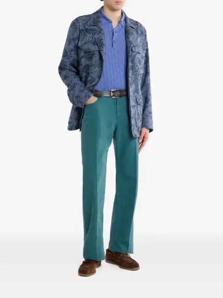 Polo Etro cu model paisley albastru