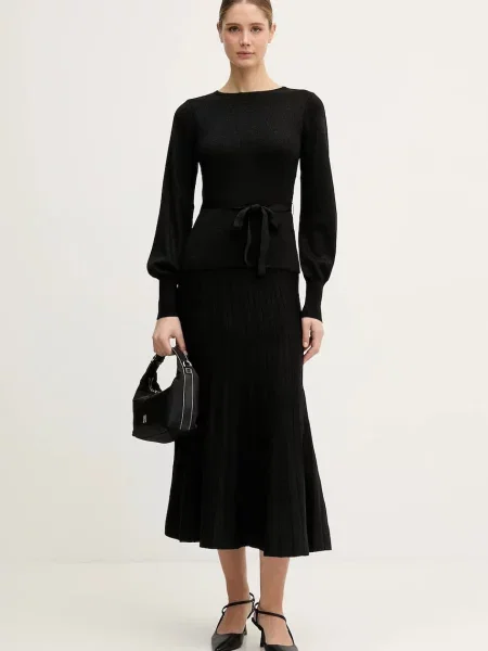 Спідниця United Colors of Benetton midi розкльошена чорний