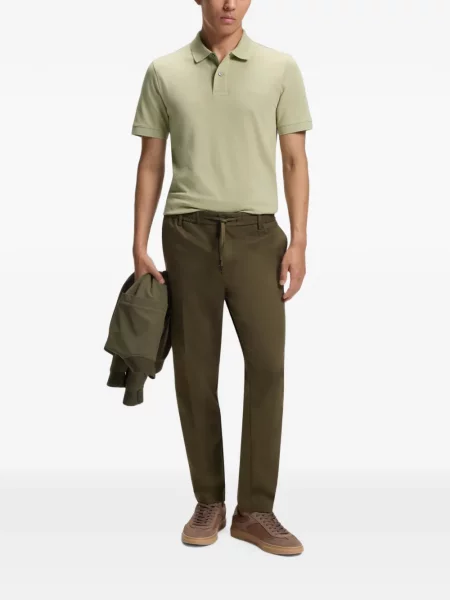 Tricou polo Boss cu broderie verde