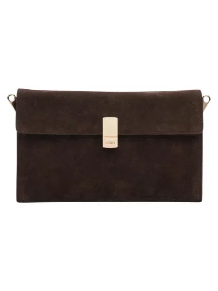 Mała torebka skórzana Estro skórzana brązowa