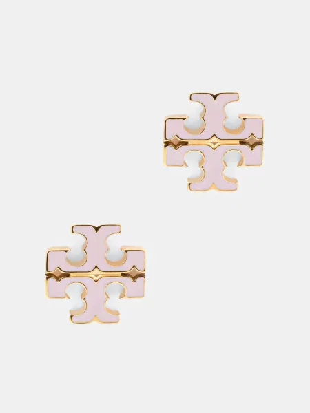 Tory Burch cercei pentru femei din oțel inoxidabil email Icon roz