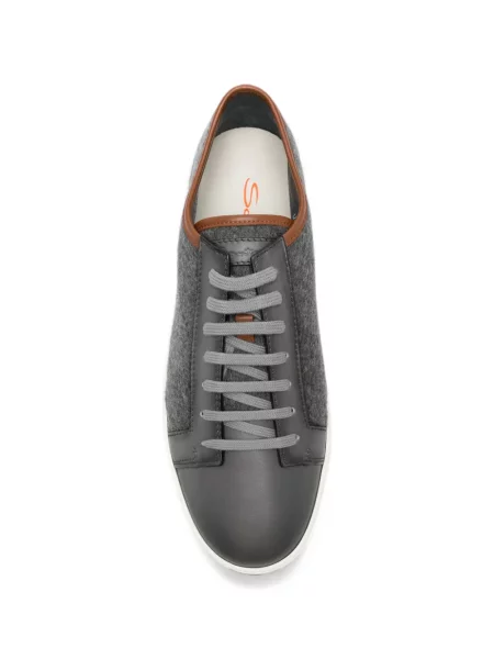 Sneakerși Santoni din cașmir gri