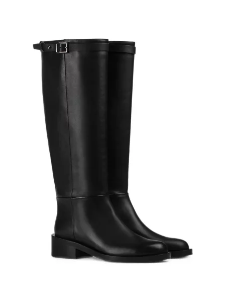 Botine Doucal's din piele cu cataramă negru