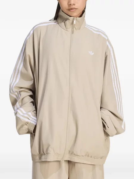 Geacă Adidas alergare cu cordon cu glugă verde