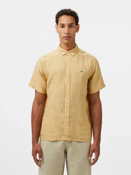Лляна Сорочка повсякденна Lacoste жовтий