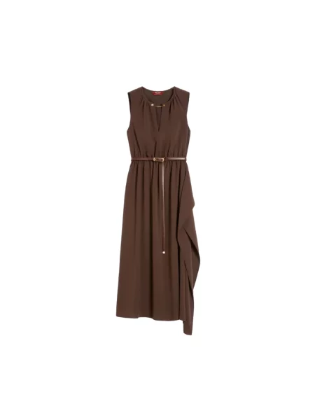 Sukienka midi Max Mara do kolan brązowa