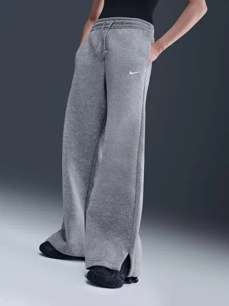 Штани спортивні NIKE W NSW PHNX FLC HR PANT WIDE 2 бавовна/поліестер сірий