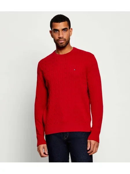 Klasszikus kötött szvetter Tommy Hilfiger piros