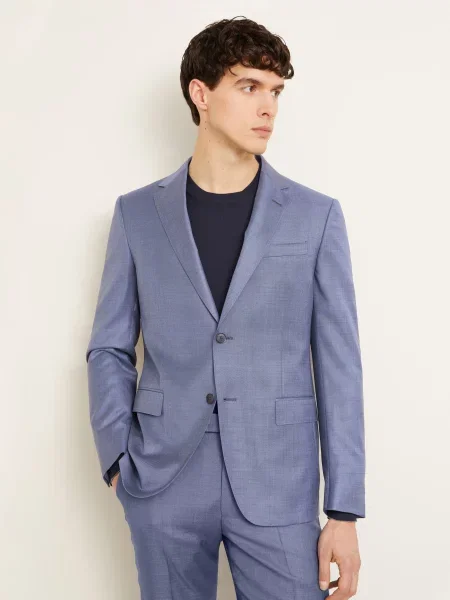 Zegna Oblek Pinpoint Regular Fit modrá