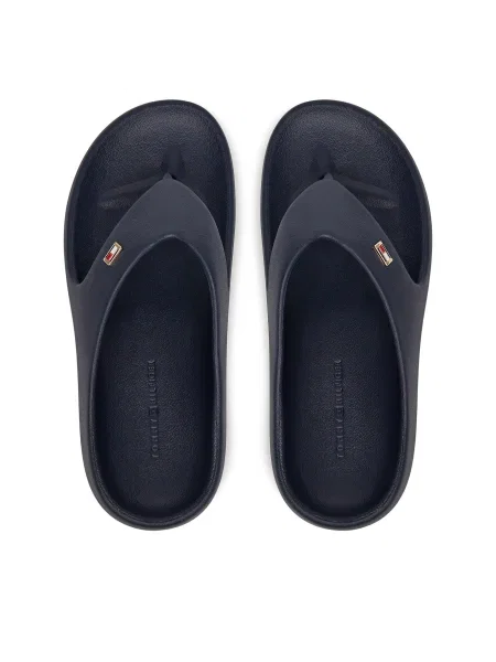 Джапанки Tommy Hilfiger TH COMFORT BEACH SANDAL с равна подметка тъмносиньо