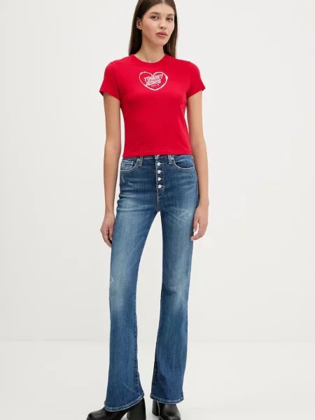 Majica Tommy Hilfiger Jeans rdeča