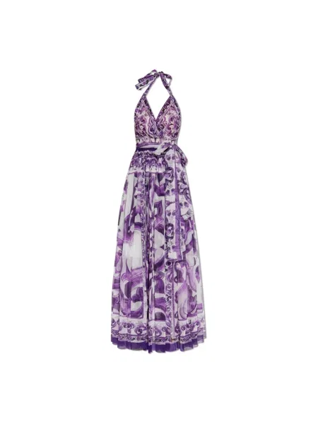 Sukienka Dolce And Gabbana fioletowa