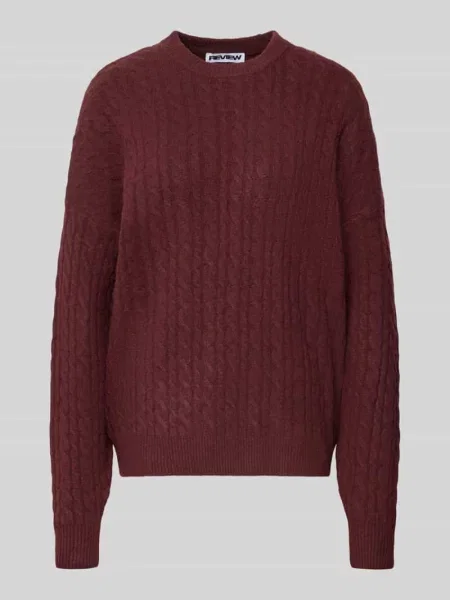 Sweter z dzianiny o kroju oversized ze ściegiem warkoczowym Review