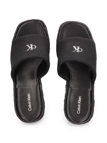 Espadrile Calvin Klein s punim potplatom s autogramom crna
