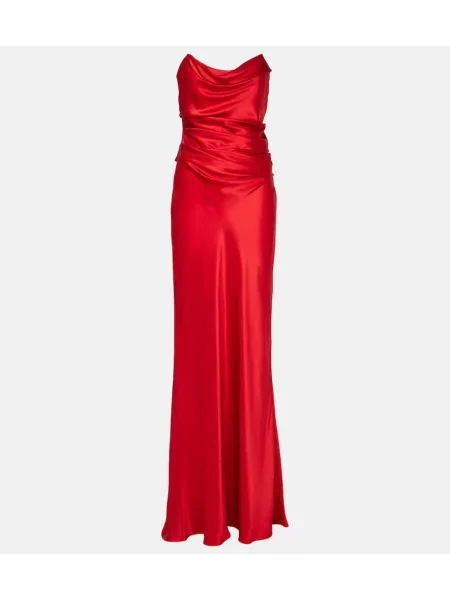 Rochie The Sei din satin drapată roșu