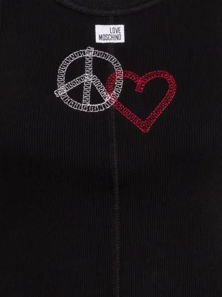 Топ Love Moschino със сърца черно